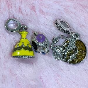 Disney Beauty & The Beast Belle Dress Collection European Charm Bundle Set